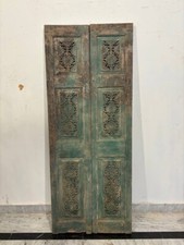 Painel de porta de madeira antigo indiano esculpido à mão verde rústico acabamento desgastado comprar usado  Enviando para Brazil
