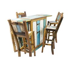 4 solid wood bar chairs for sale  White Plains