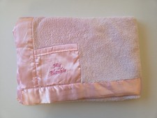 Cobertor Baby Baby My Blankie rosa lã acabamento acetinado bordado conforto para dormir  comprar usado  Enviando para Brazil