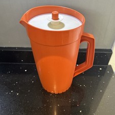 Jarro de jarro vintage Tupperware laranja com tampa selo a vácuo 24 cm de altura raro comprar usado  Enviando para Brazil