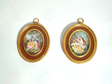 Paire peintures miniatures d'occasion Paire peintures miniatures d'occasion  Latronquière