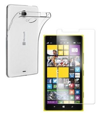 PROTETOR DE TELA DE VIDRO TEMPERADO + CAPA DE SILICONE TRANSPARENTE PARA NOKIA LUMIA 1520, usado comprar usado  Enviando para Brazil