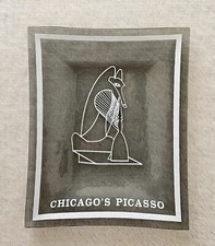 Usado, Bandeja vintage Chicago Picasso vidro escuro esfumaçado Whatnot MCM - 5” x 4”  comprar usado  Enviando para Brazil