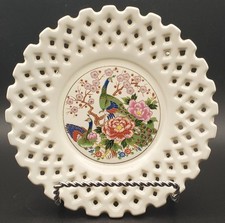 Usado, Prato reticulado de porcelana importado preço antigo 6” placa padrão pavão floral comprar usado Usado, Prato reticulado de porcelana importado preço antigo 6” placa padrão pavão floral comprar usado  Enviando para Brazil