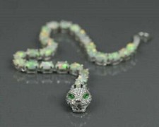 Pulseira de tênis cobra acabamento ouro branco 14K opala fogo oval diamante esmeralda 12 quilates comprar usado Pulseira de tênis cobra acabamento ouro branco 14K opala fogo oval diamante esmeralda 12 quilates comprar usado  Enviando para Brazil