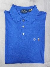 Camisa polo masculina Ralph Lauren ajuste clássico toque macio azul HTR tamanho grande  comprar usado  Enviando para Brazil