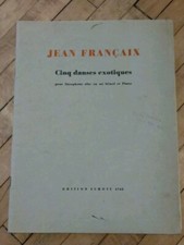 Partituras exóticas de sax alto e piano Schott Jean Francaix Cinq Danses, usado comprar usado  Enviando para Brazil