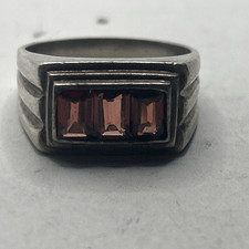 Anel masculino feito à mão de prata esterlina 925 tamanho 10 granadas baguete vermelhas, usado comprar usado Anel masculino feito à mão de prata esterlina 925 tamanho 10 granadas baguete vermelhas, usado comprar usado  Enviando para Brazil