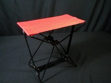 Cadeira de bolso dobrável vermelha vintage banquinho de pesca acampamento pano de metal dobra plana, usado comprar usado  Enviando para Brazil