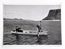 1950 marido esposa pesca canoa homem mulher pescador peixe foto vintage ao ar livre, usado comprar usado  Enviando para Brazil