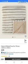 Ribbed throws fleece for sale  STOKE-ON-TRENT