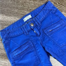 Jeans skinny Free People utilitário azul royal elástico cintura baixa zíper bolso moto 26", usado comprar usado  Enviando para Brazil