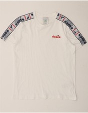 Camiseta masculina gráfica DIADORA pequena algodão branco AY14 comprar usado  Enviando para Brazil