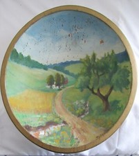 Tigela decorativa vintage grande de madeira torneada e pintada à mão comprar usado  Enviando para Brazil