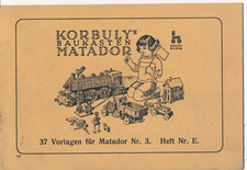 Korbuly´s Baukasten  Matador Vorlagen  für Matador Nr. 3 Heft Nr. E na sprzedaż  Wysyłka do Poland