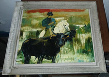 Tableau huile bois d'occasion  Bardos