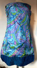 Usado, VESTIDO VINTAGE VERDADEIRO DOS ANOS 1970. TAMANHO 12. SILKY FEEL. FEITO À MÃO comprar usado  Enviando para Brazil