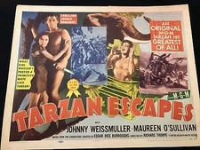 MEIA FOLHA 22X28 TARZAN ESCAPES original EUA - JOHNNY WEISMULLER 1954 , usado comprar usado  Enviando para Brazil