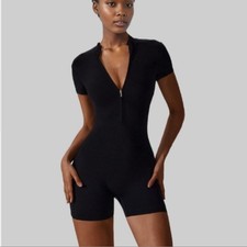 Macacão esportivo feminino verão manga curta uniforme academia fitness terno comprar usado  Enviando para Brazil