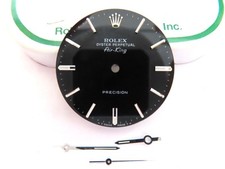 ROLEX VINTAGE PRETO BRILHANTE ORIGINAL MOSTRADOR AIR KING MARCADORES DE AÇO PONTEIROS ORIGINAIS comprar usado  Enviando para Brazil