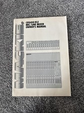 Owners manual mackie for sale  LONDON