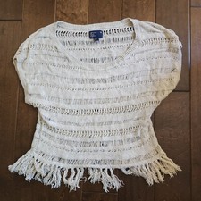 Blusa de crochê American Eagle Outfitters feminina júnior bege com franja tamanho XL comprar usado  Enviando para Brazil