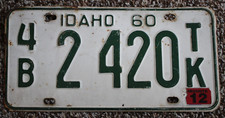 1960 idaho license for sale  Idaho Falls