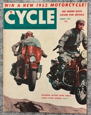 Cycle Magazine March 1952 – Cycle Scouts, Daytona Beach, AJS Cutaway – VG+ segunda mano  Embacar hacia Mexico