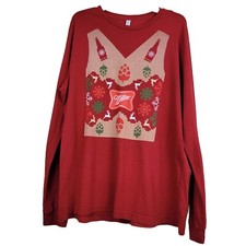 Camiseta Miller Beer masculina manga longa 2XL vermelha Natal feia excelente estado! comprar usado  Enviando para Brazil