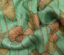 Usado, Sushila Vintage Pista Verde Saree 100% Lã Pura Tecido Floral Tecido Sari Macio comprar usado  Enviando para Brazil