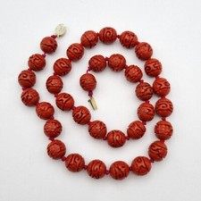 Chinese cinnabar necklace for sale  BIRMINGHAM