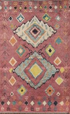 Tapis géométrique rose d'occasion  Expédié en France