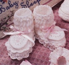 Crochet booties pearl for sale  BOSTON