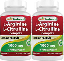 Pacote com 2 Best Naturals L-Arginina L-Citrulina Complexo 1000 mg 120 Comprimidos comprar usado  Enviando para Brazil