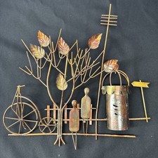 Antigo 1974 ENESCO Importações 3D Metal Decoração de Parede Arte Escultura Hi Wheel Bicicleta Tema comprar usado  Enviando para Brazil
