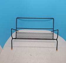 Vintage Black Metal Honeycomb Mesh Book CD DVD Shelf Stand Holder comprar usado  Enviando para Brazil