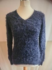 Navy fluffy jumper for sale  WELLINGBOROUGH