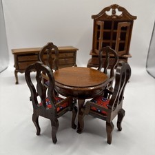 ✅ Pacote vintage de móveis para sala de jantar para casa de bonecas. comprar usado  Enviando para Brazil
