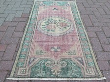 Tapete De Quarto Turco Pequeno Tapete Capacho Tapete Boho Feito À Mão Lã área Rug 30"X55" comprar usado  Enviando para Brazil