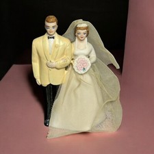Decoração de bolo de casamento vintage 3,5" porcelana fosca noiva e noivo Wilton Chicago comprar usado  Enviando para Brazil