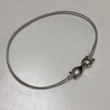 Linda pulseira Salvatore Ferragamo dupla Gancini couro prata comprar usado  Enviando para Brazil