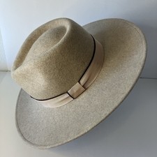 Chapéus Fedora unissex masculinos/femininos de feltro de lã aba larga bronzeado comprar usado  Enviando para Brazil