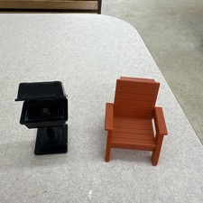 Usado, Móveis de pátio vintage Fisher Price, cadeira e grelha de madeira sintética comprar usado  Enviando para Brazil