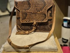 Brown genuine snakeskin for sale  BOLTON