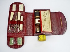 Antique leather travel for sale  PRESTON