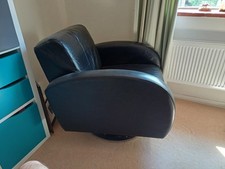 Modern black leather for sale  GODALMING