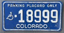 Placa de licença somente placa de estacionamento CO Colorado para deficientes cadeira de rodas comprar usado  Enviando para Brazil