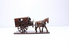 Carrinho de cavalo tampo de mesa de madeira decoração prateleira escritório em casa estátua vintage feita à mão rara comprar usado  Enviando para Brazil