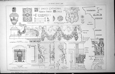 Old St Pauls Cathedral North Porch grade de ferro forjado coluna troup 1886 19th comprar usado  Enviando para Brazil