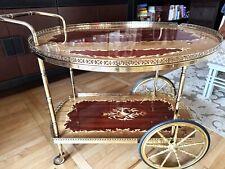 Carrinho de bar de madeira, carrinho de bebidas, mesa para servir sobremesa Hollywood Regency comprar usado  Enviando para Brazil